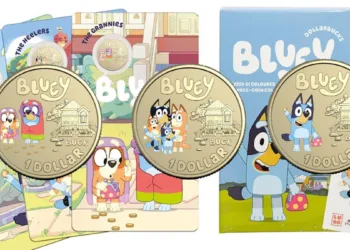 Monedas conmemorativas de "Bluey" por la Casa de la Moneda de Australia