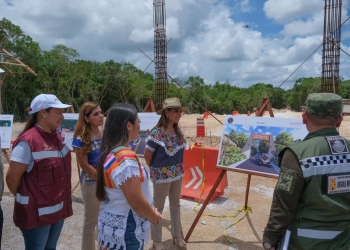 Mara Lezama y SEDENA supervisan avance del 47% en “Puerta al Mar”