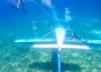 Cae avioneta al mar en Cozumel