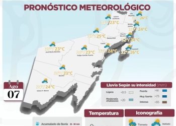 Aire húmedo del Caribe traerá lluvias a Quintana Roo