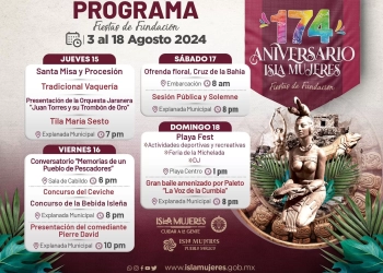 Invita gobierno de Isla Mujeres a sumarse a las festividades de su 174 Aniversario