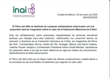 INAI se deslinda de acusaciones de extorsión de la Femexfut y pide investigación