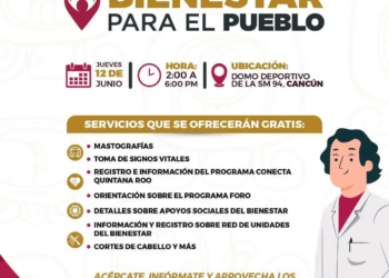 Servicios gratuitos en Cancún este 12 de junio en la Región 94