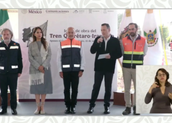 Sheinbaum da banderazo a la construcción del tren de pasajeros Querétaro-Irapuato