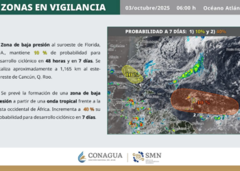 Monitorean dos zonas de baja presión en el Atlántico; una frente a Florida y otra en África