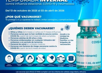 IMSS llama a la población a vacunarse para proteger su salud este invierno