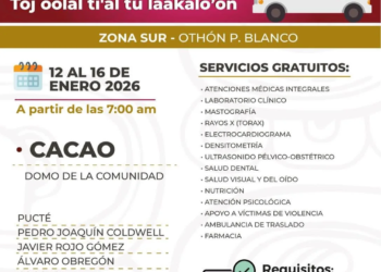 Caravanas móviles de “Salud para Tod@s” recorrerán comunidades de Quintana Roo del 12 al 16 de enero