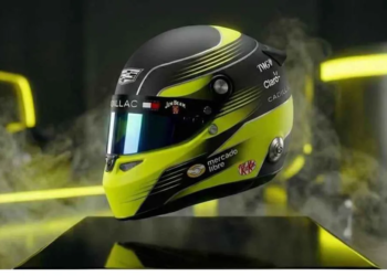 Así será el casco de Checo Pérez en Cadillac