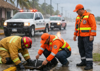Lluvias en Isla Mujeres activan operativo por riesgo de inundaciones y encharcamientos