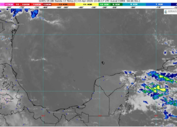 Chubascos con tormentas eléctricas, calor intenso y vientos de hasta 60 km/h hoy en QRoo