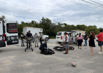 Accidente frente al Tren Maya en Cancún