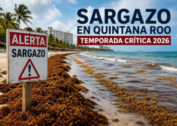 Alerta por sargazo: arribo anticipado amenaza playas de Quintana Roo en 2026