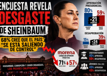 Encuesta detecta desgaste en imagen de Sheinbaum; 68% cree que el país “se está saliendo de control”