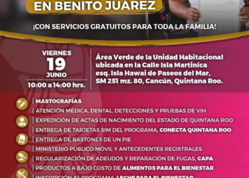 Caravana del Bienestar llega a Cancún con servicios gratuitos en Paseos del Mar 1 Caravana