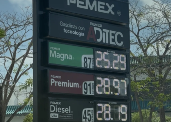 Quintana Roo lidera alza nacional: Magna alcanza los $25.15 por litro en el Caribe Mexicano