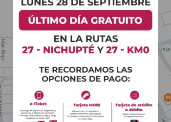 Arranca cobro en unidades MOBI: Zona Urbana $15, Zona Hotelera $18 y Tarifa Social $10